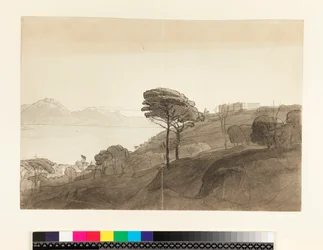 Nr.1621 Utsikt över Neapelbukten och berget Lactarius, 1781 (wc, bläck och tvätt på papper)